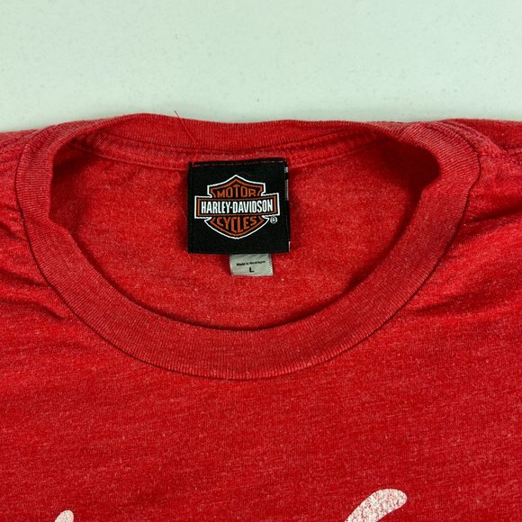 2015 Harley Davidson Fort Bragg Shirt Fits Medium Red Pin Up Biker Tee Tag L - Picture 4 of 14